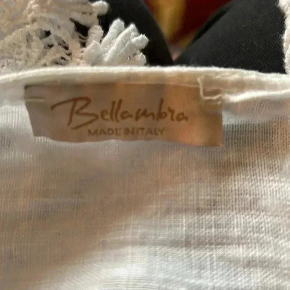 Bellambra Women’s Made in Italy 100% White 100% Linen Kimono Cover Up One Size - Picture 11 of 16